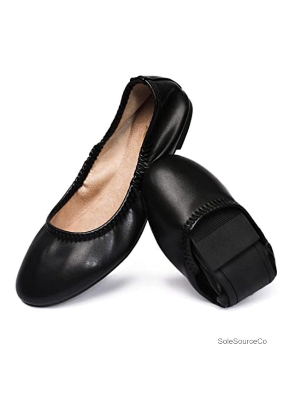 Women's Ballet Flats Round Toe Slip On Foldable Portable Travel Shoes